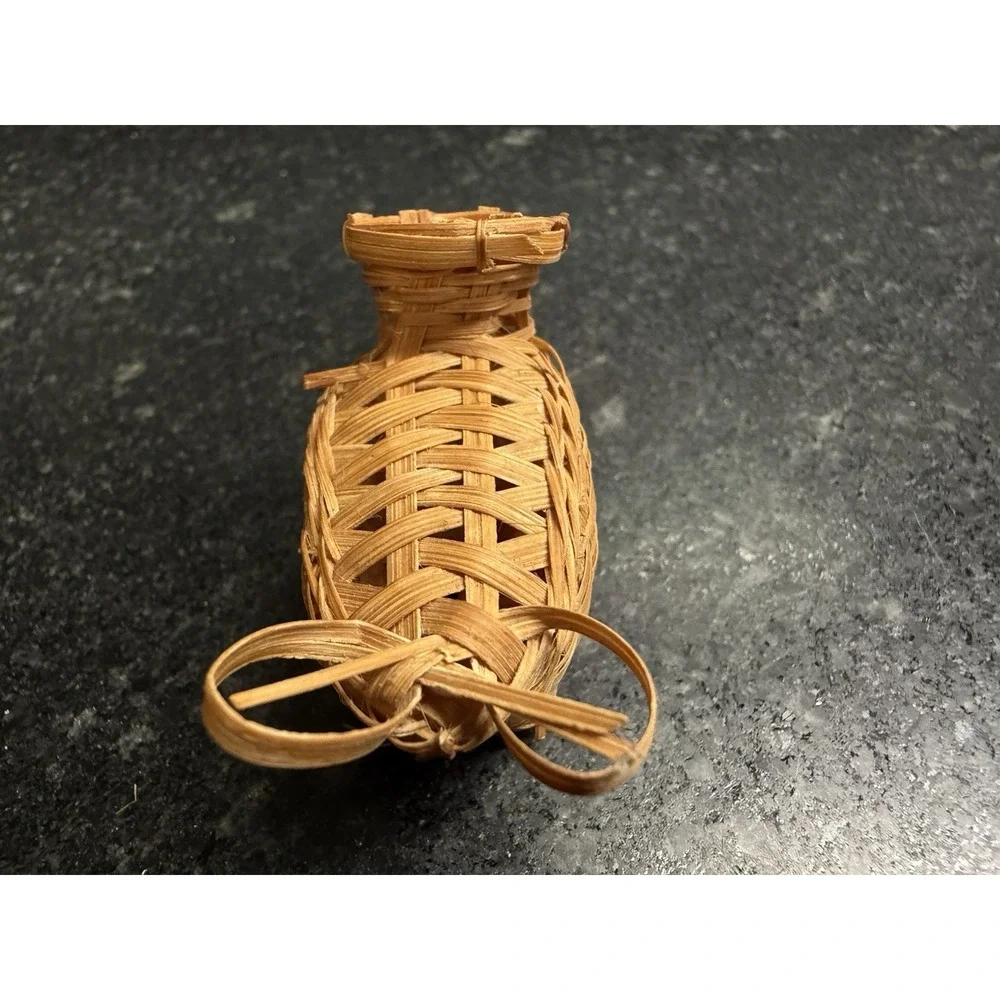 Vintage Miniature Wicker 5 Basket Lot 1.5-4